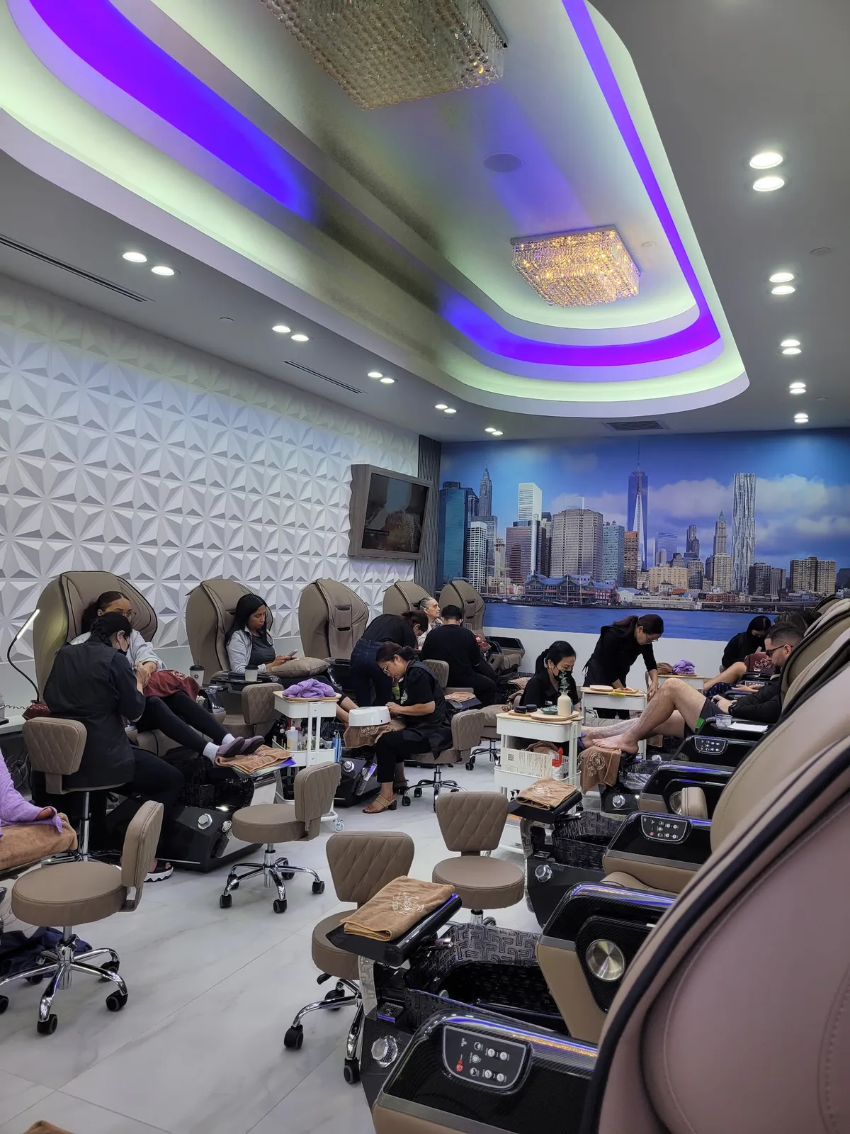 Guests enjoying pedicure services